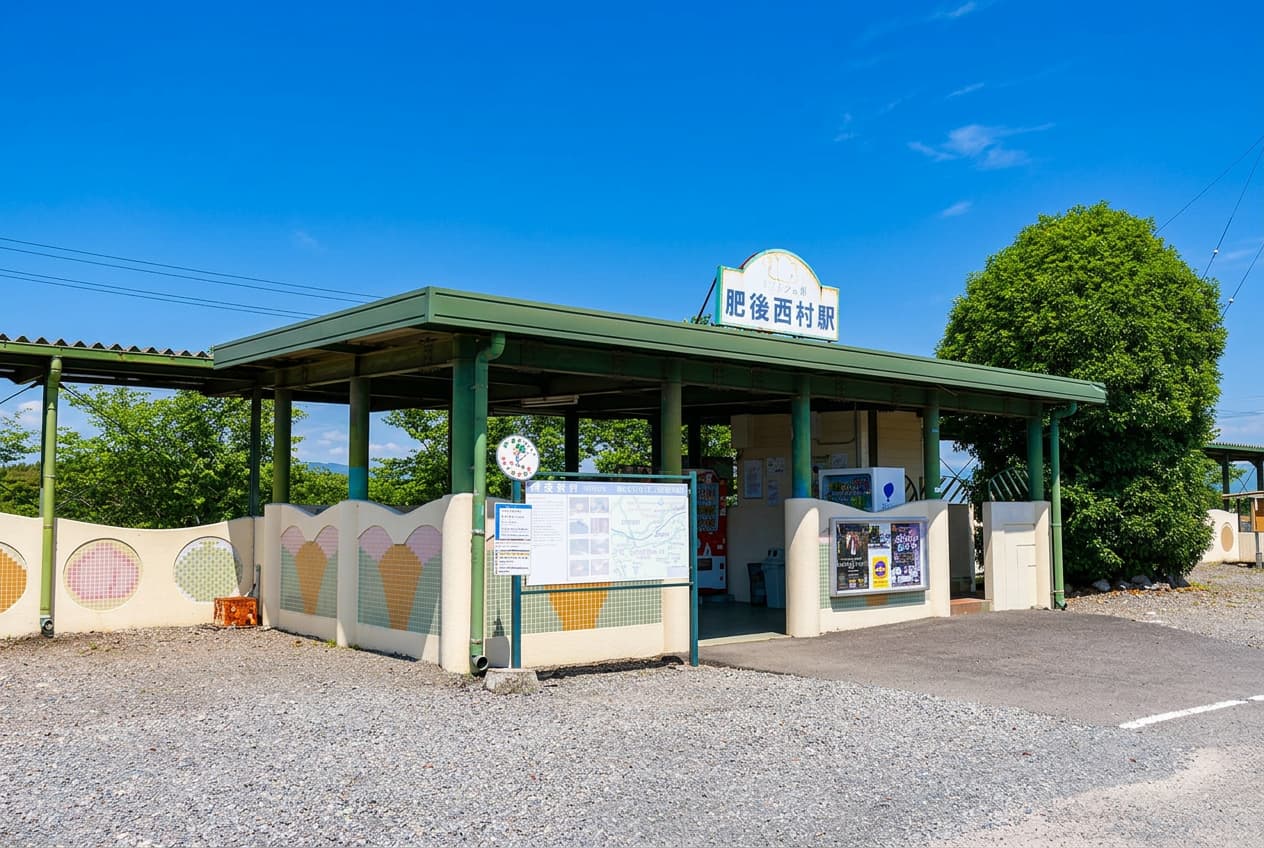 九州最大級の戦争遺跡「ひみつ基地ミュージアム」への玄関口となる錦町の「肥後西村駅」